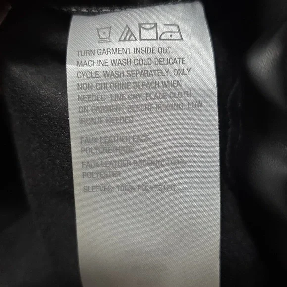 Colleen Lopez Sequin Sleeve Faux Leather Bomber Jacket Coat Small Black - Picture 8 of 9